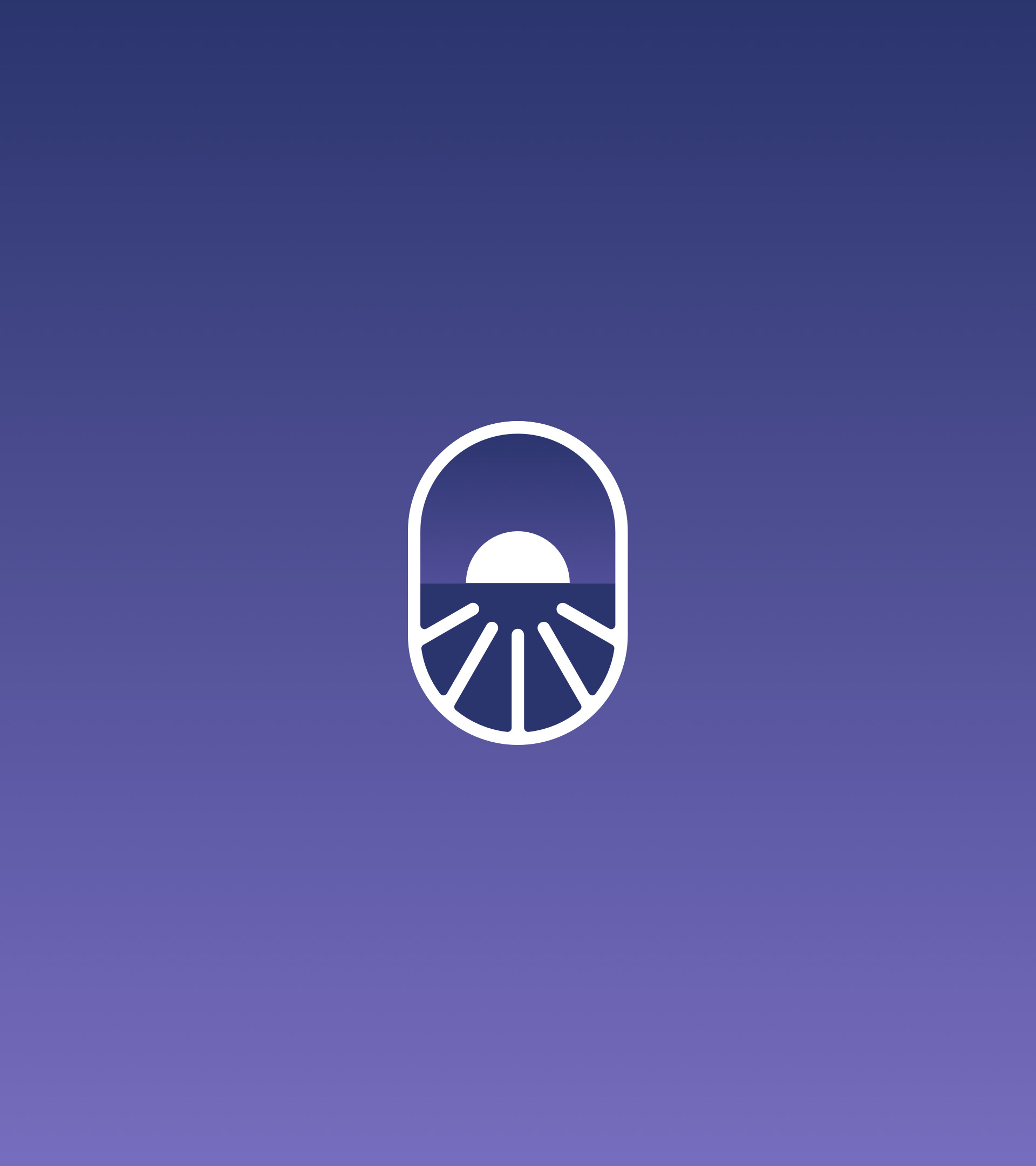 FullEight-04 The FullEight mark, a sunset, on a purple bakcground