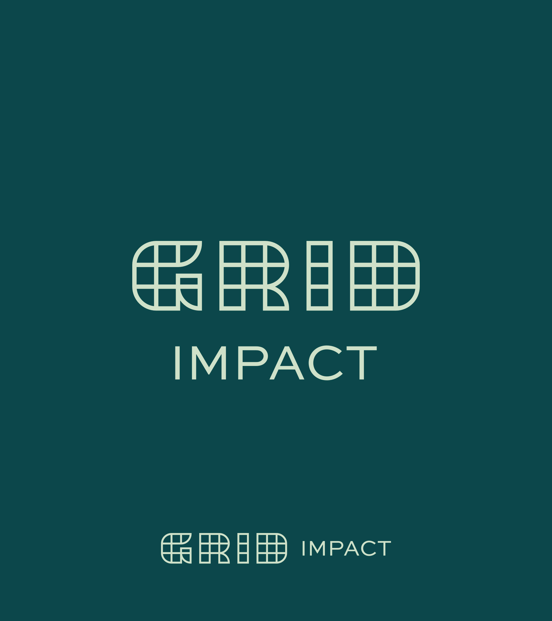 GRID-Impact-06 The GRID Impact logo in light green on a dark green background