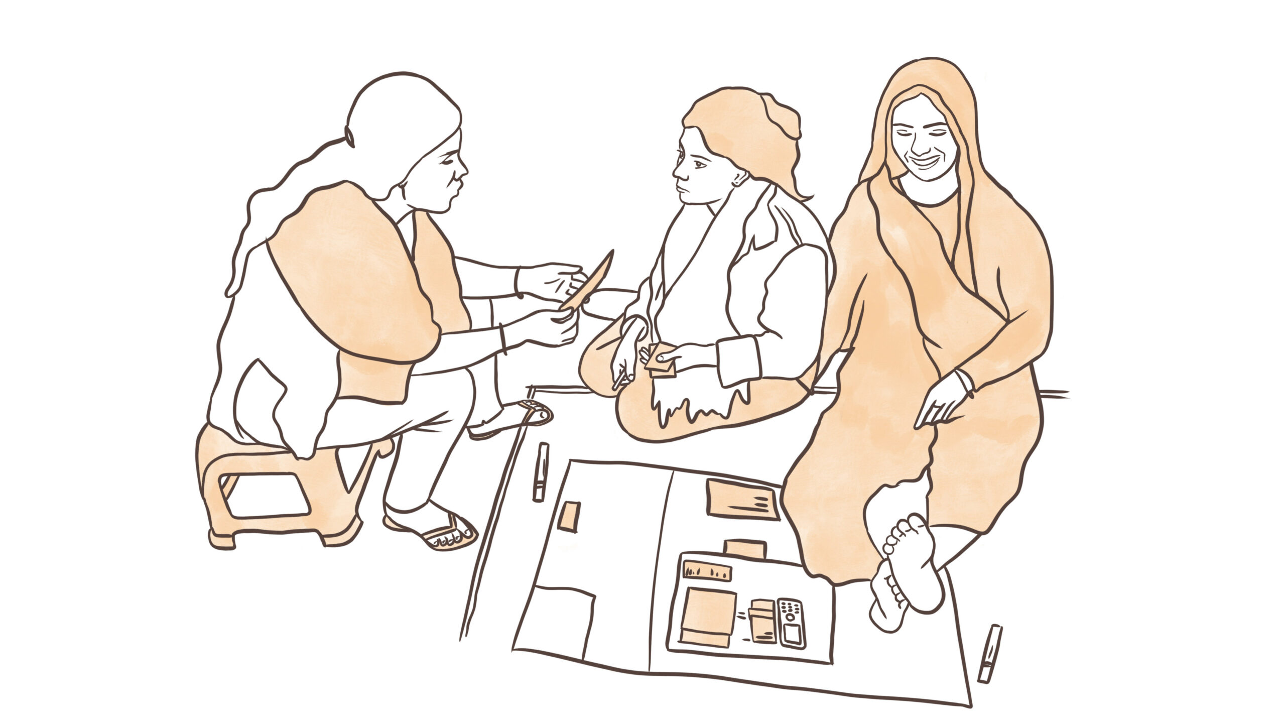 GRID-Impact-22 An illustration of three women sitting on the ground discussing a project